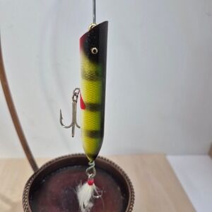 Bass Pro Shops XPS Z-Pop Fishing Lure Yellow Perch Topwater Popper CC2572 BPS